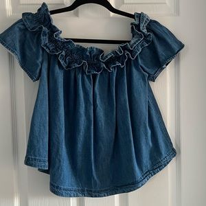 Free People Maxine Ruffle Off the Shoulder Top